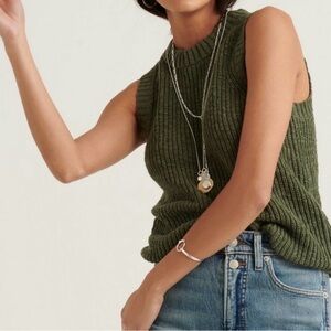Lucky Brand Olive Green Sleeveless Knit Top